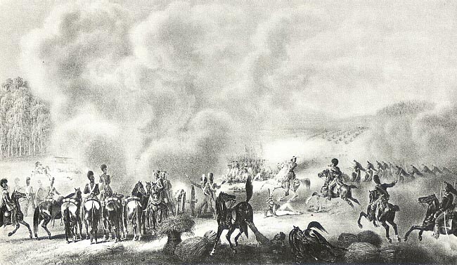 The French troops in attack at Krasny. October, 15, 1812