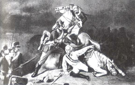 Grenadier Novikov rescues Suvorov in the battle on the Kinburn spit